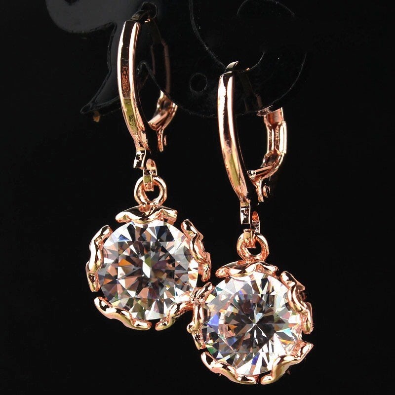 Lulus round drop crystal earrings - Lulu Classy Picks | Buy Now in USA